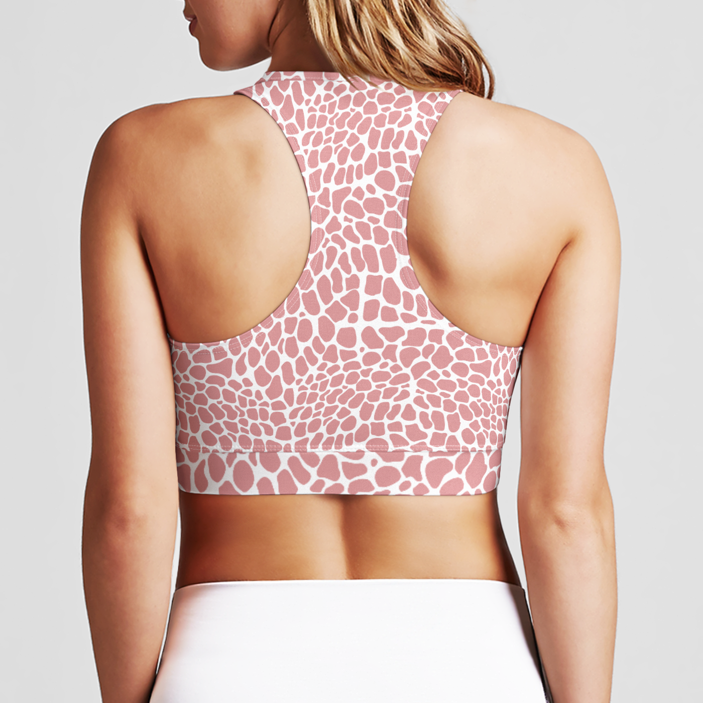 Blush Reptile Zip Up Sports Bra