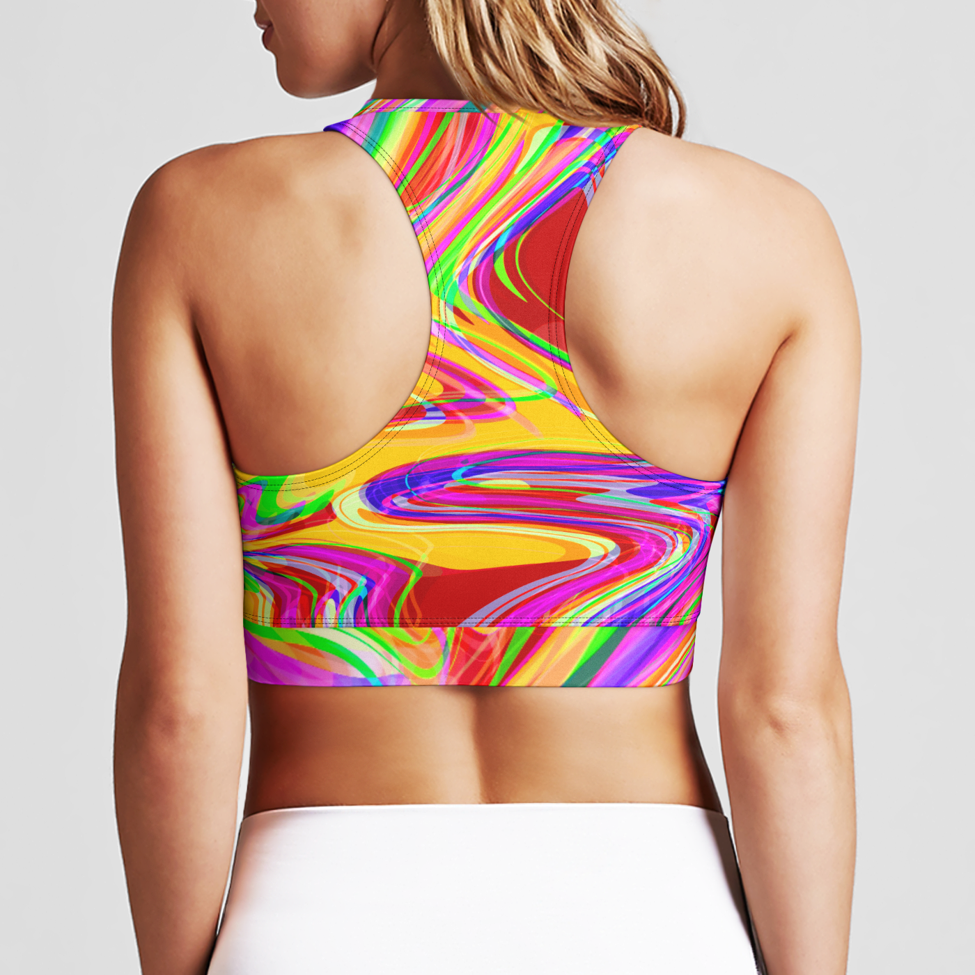 Rainbow Swirl Sports Bra